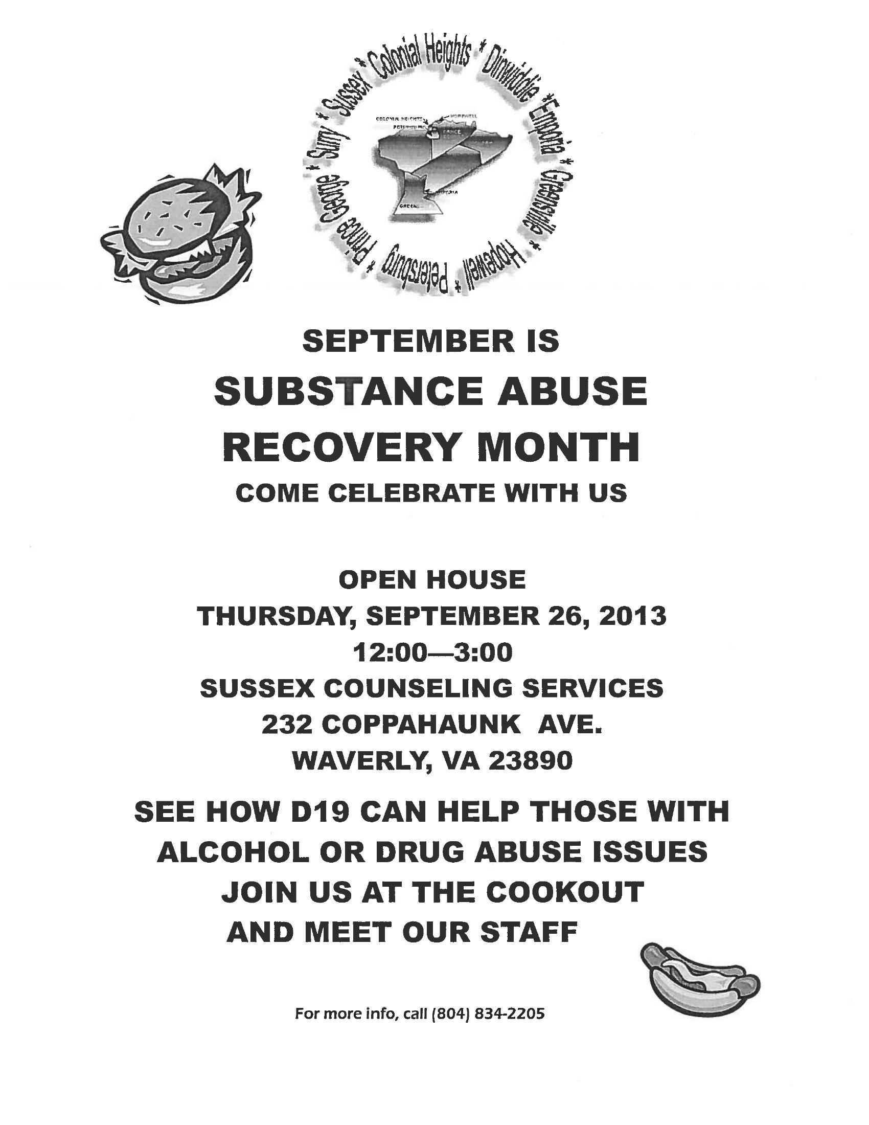 Substance Abuse Recovery - September 26th
