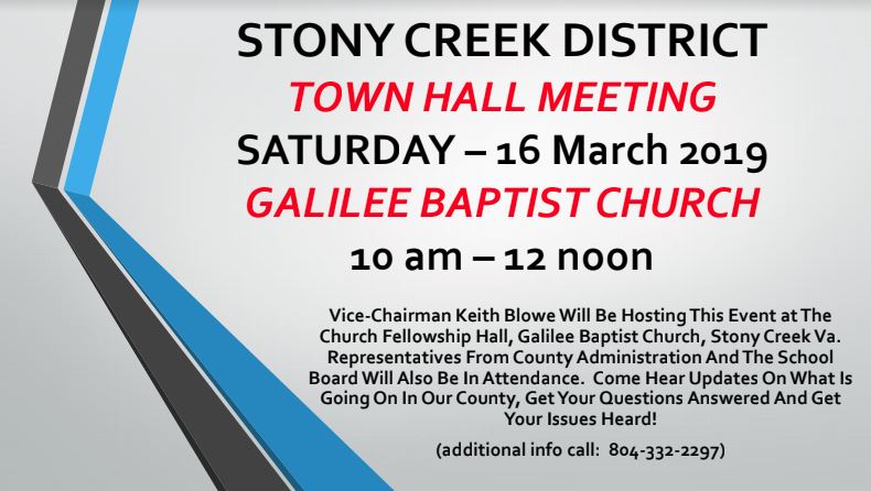 Stony Creek Town Hall Meeting Flyer