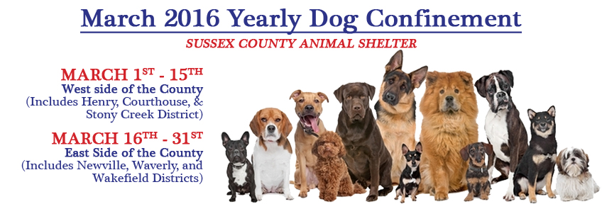 March 2016 Yearly Dog Confinement Period