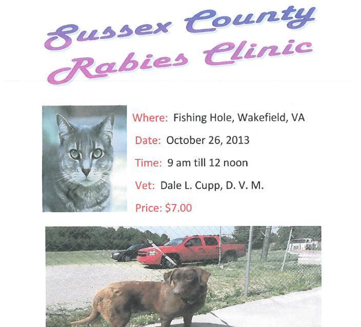 October 26th - Rabies Clinic