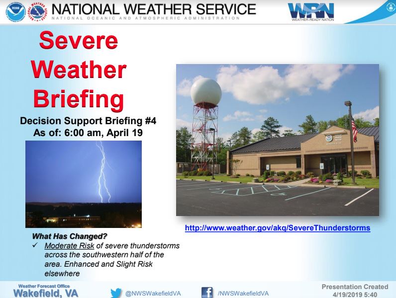 Severe Weather Briefing - April 19, 2019